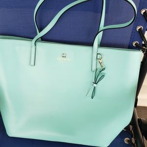 Kate Spade blue leather shoulder bag.